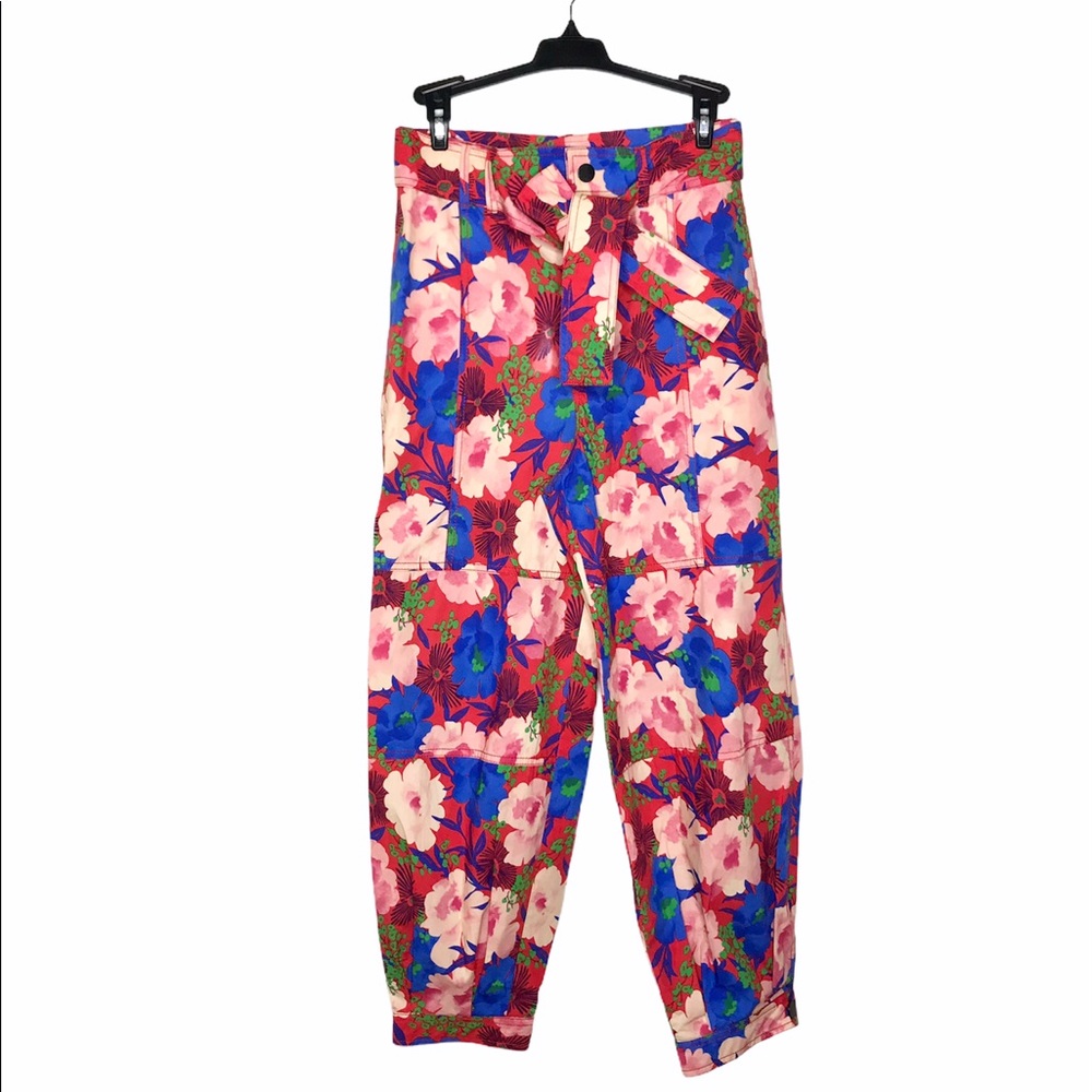 Zara Belted Floral Print Pants - Picture 6 of 12